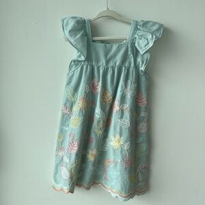 Zara kids embroidered floral pastel spring dress size 4 - 5 retail $49